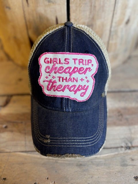Girls Trip Distressed Mesh Snapback Baseball Cap - Wander Together Outfitters