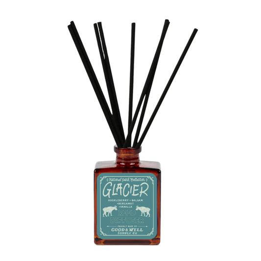 Glacier National Park Reed Diffuser (Huckleberry, Balsam, Bergamot) - Wander Together Outfitters