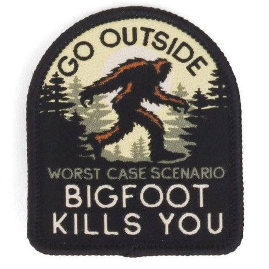 "Go Outside, Worst Case Scenario Bigfoot Kills You" Iron On Patch - Wander Together Outfitters