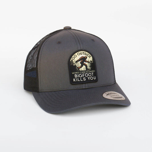 "Go Outside, Worst Case Scenario Bigfoot Kills You" Trucker Hat - Wander Together Outfitters