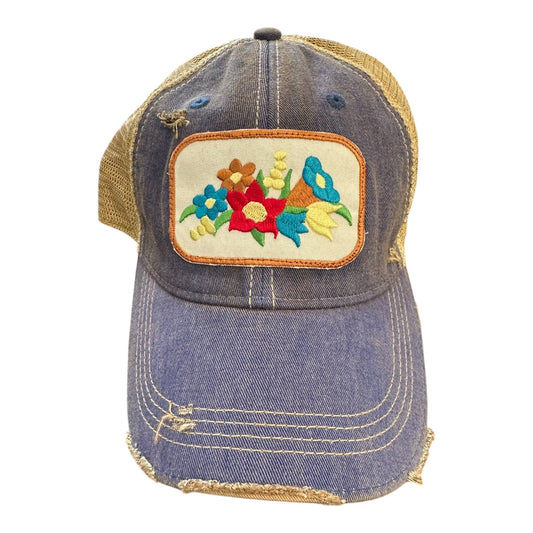 Gramma's Flowers Vintage Cap (Navy)(SALE) - Wander Together Outfitters