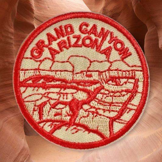 Grand Canyon Arizona Iron On Patch (Round Orange) - Wander Together Outfitters