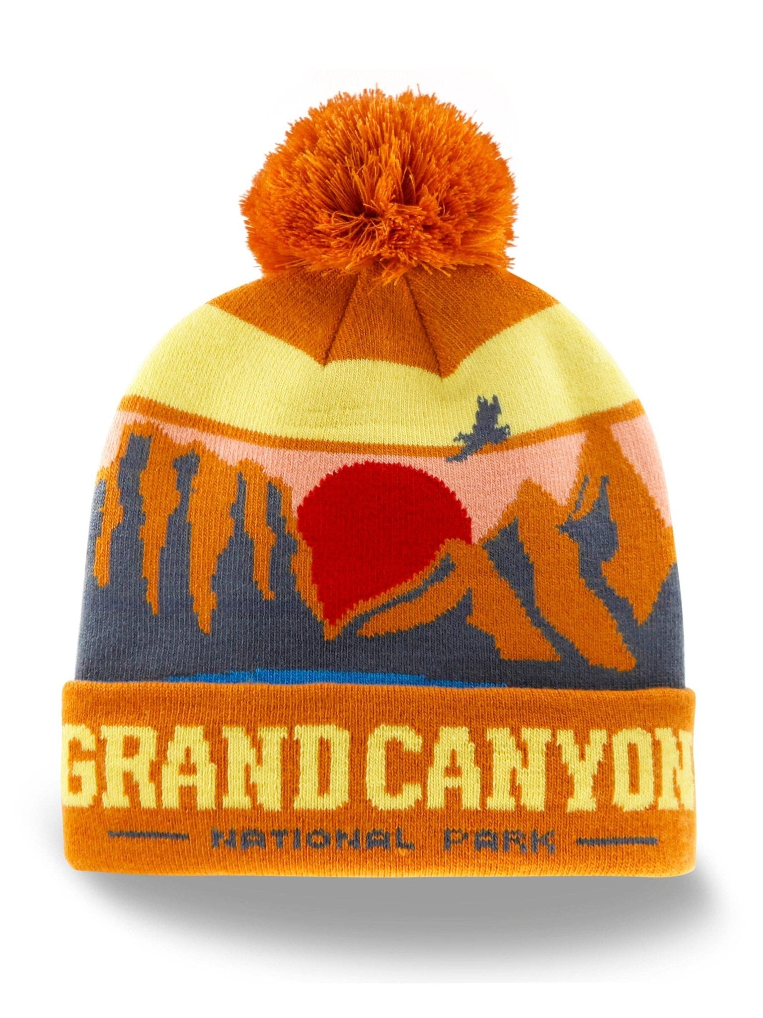 Grand Canyon National Park Beanie National Park Grand Canyon Cuffed Knit Beanie Hat with Pom  main image 4