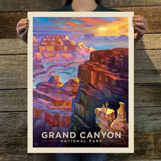 Grand Canyon National Park: Sunset (63 National Parks) Art Print - Wander Together Outfitters