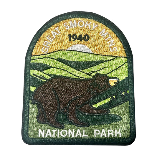 Great Smoky Mountains Bear Iron On Patch - Wander Together Outfitters