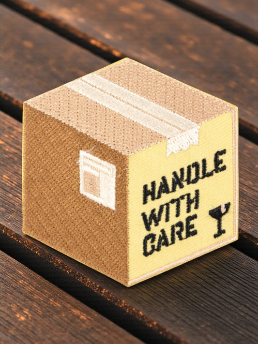 "Handle With Care" Embroidered Iron On Patch - Wander Together Outfitters