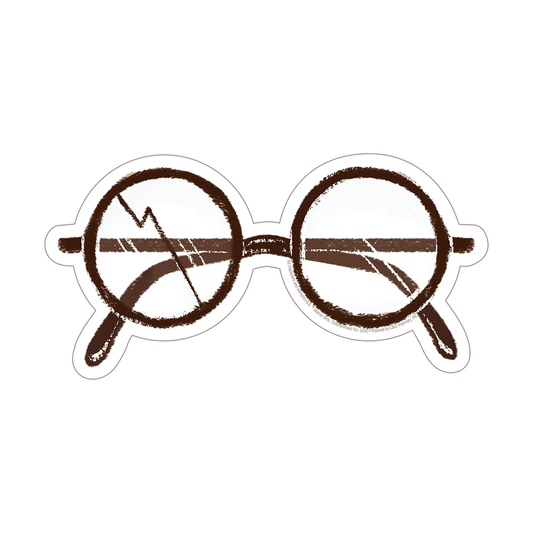 Harry Potter - Round Glasses With Scar - Etched Lens Sticker - Wander Together Outfitters