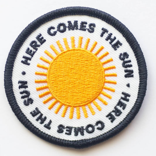 "Here Comes the Sun" Embroidered Iron on Patch - Wander Together Outfitters