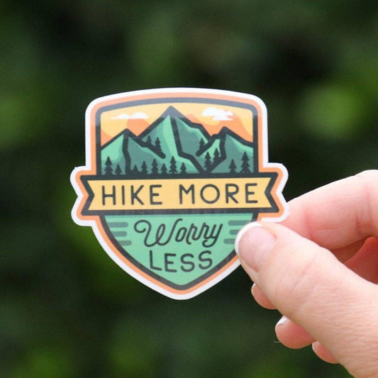 "Hike More Worry Less " Vinyl Sticker - Wander Together Outfitters