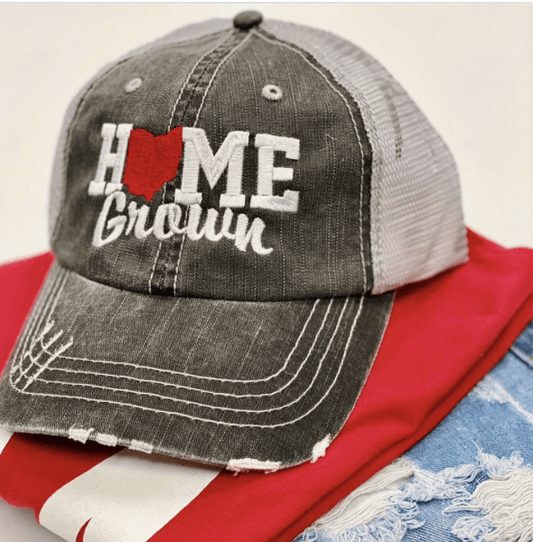 "Home Grown" Ohio Distressed Unisex Cap (SALE) - Wander Together Outfitters