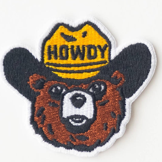 Howdy the Bear Embroidered Iron on Patch - Wander Together Outfitters