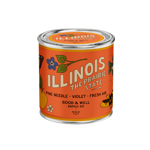 Illinois State Candle (Pine, Violet, Fresh) - Wander Together Outfitters
