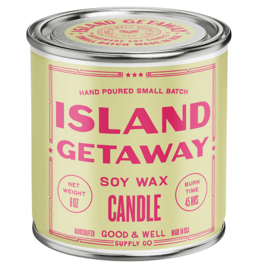 Island Getaway Happy Place Candle (Pineapple, Melon, Coconut. Musk) - Wander Together Outfitters