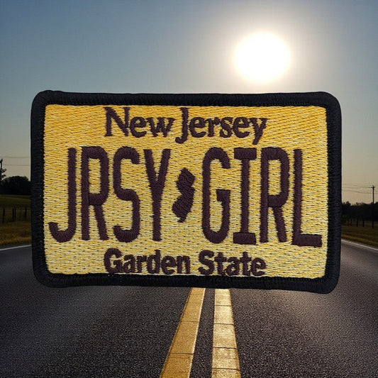 "Jersey Girl" License Plate Iron On Patch - Wander Together Outfitters