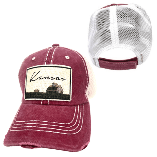 Kansas (Barn) Distressed Cap - Wander Together Outfitters