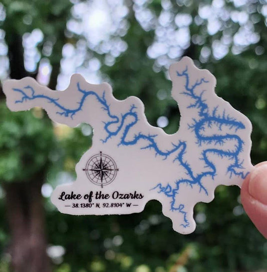 Lake of the Ozarks Coordinates Waterproof Vinyl Sticker - Wander Together Outfitters