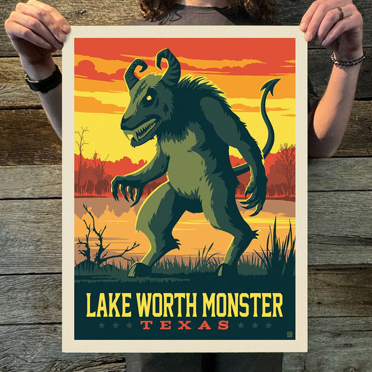 Lake Worth Monster, Texas (Legends & Monsters) Art Print - Wander Together Outfitters