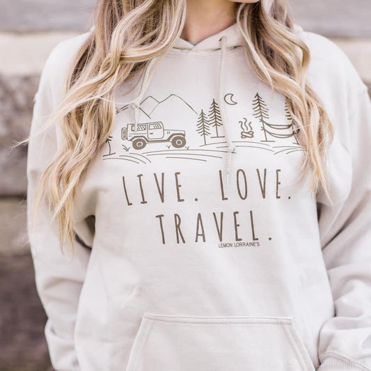 "Live Love Travel" Hoodie Unisex Sweatshirt (CLEARANCE) Last Ones! - Wander Together Outfitters