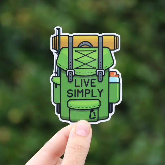 "Live Simply" Backpack Vinyl Sticker - Wander Together Outfitters