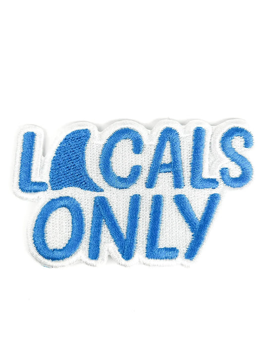 "Locals Only" Embroidered Iron On Shark Patch - Wander Together Outfitters