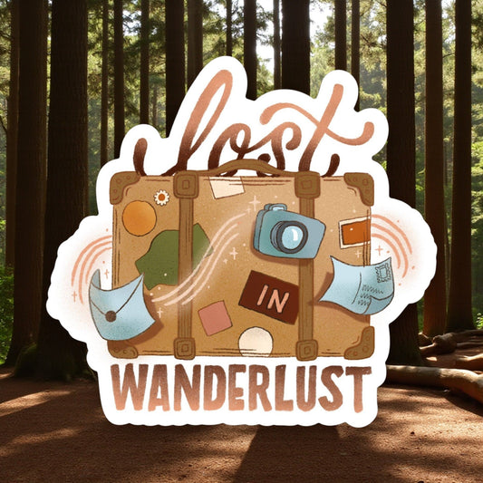 "Lost in Wanderlust" Adventure Travel Sticker - Wander Together Outfitters