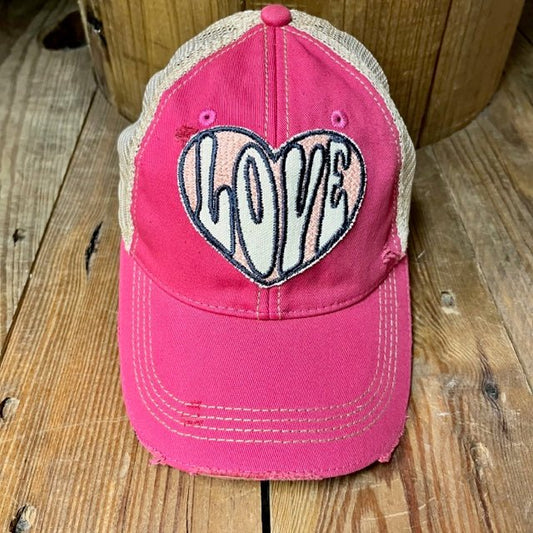 "Love" Hat on Pink - Wander Together Outfitters