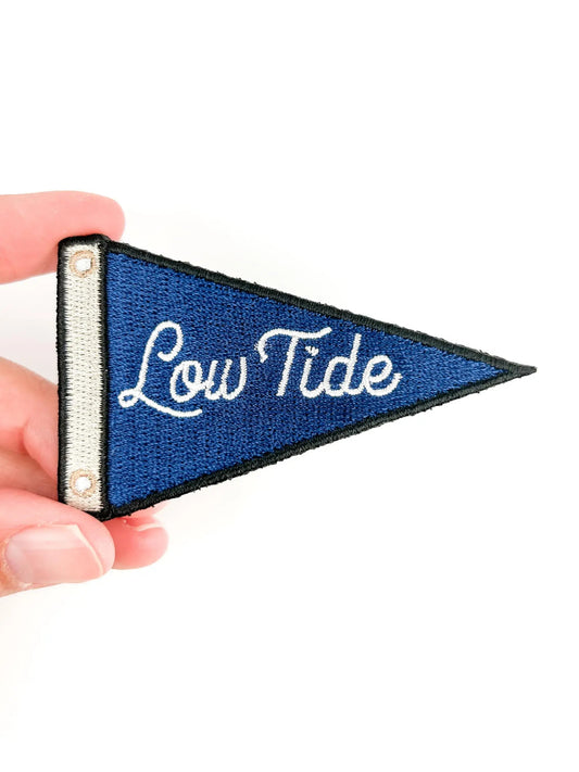 "Low Tide" and "High Tides" Patches Nautical Sailing Pennant Embroidered Iron On - Wander Together Outfitters
