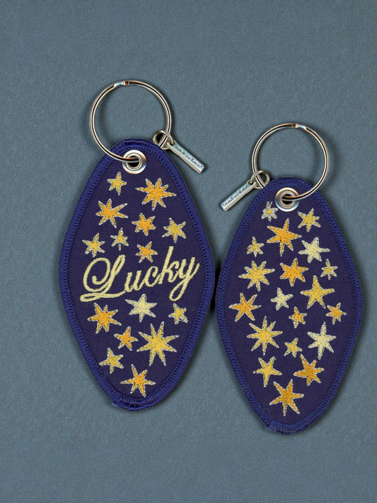 Lucky Star Embroidered Dual Sided Keychain - Wander Together Outfitters