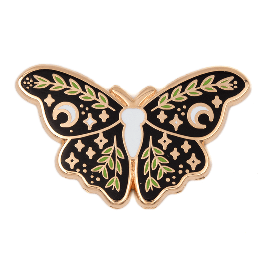 Lunar Floral Moth Enamel Pin - Wander Together Outfitters