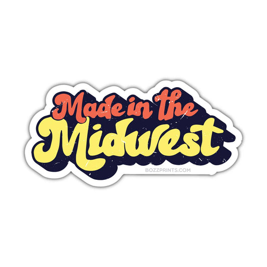 “Made in the Midwest” Retro Vinyl Sticker - Wander Together Outfitters