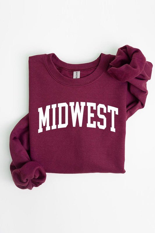 “Midwest” Graphic Fleece Sweatshirts - Wander Together Outfitters
