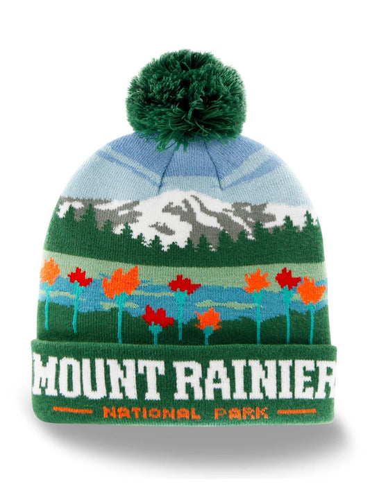 Mount Rainier National Park Removable PomPom Beanie (Rainier) - Wander Together Outfitters