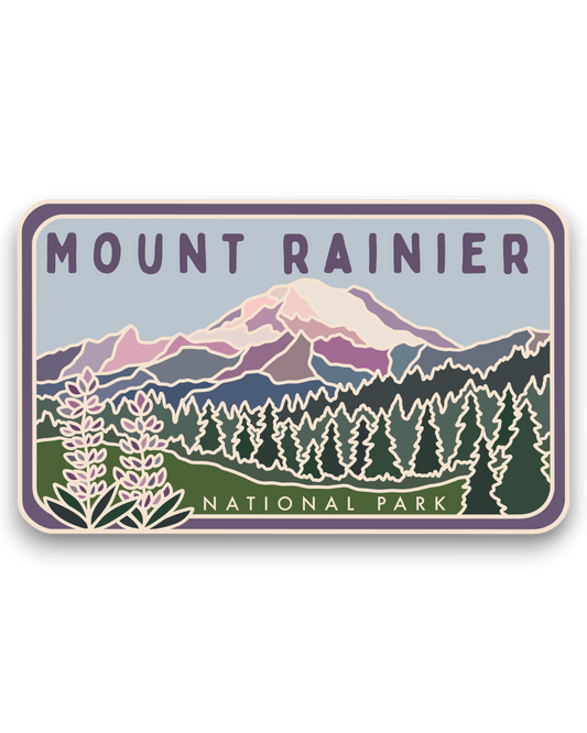 Mount Rainier Stained Glass Vinyl Sticker, License Plate Series - Wander Together Outfitters