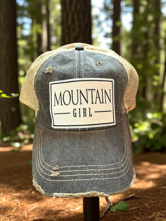 “Mountain Girl” Distressed Cap - Wander Together Outfitters