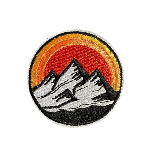 Mountain Scene Round 2" Iron On Patch - Wander Together Outfitters