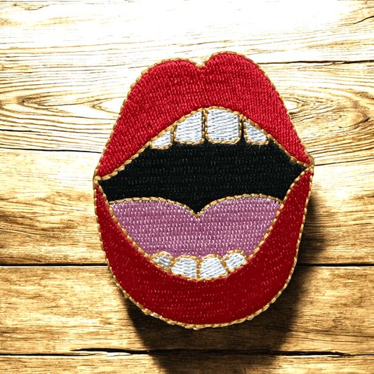 Mouth with Lips Pop Culture Iron On Patch - Wander Together Outfitters
