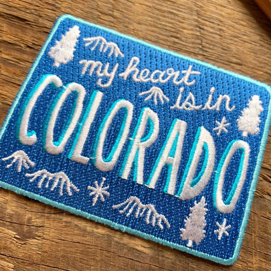 "My Heart Is In Colorado" Embroidered Iron On Patch - Wander Together Outfitters