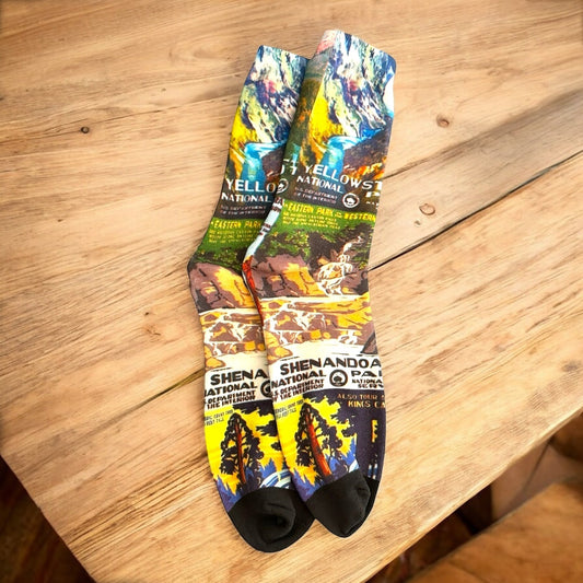 National Park Vintage Themed Unisex Socks - Wander Together Outfitters