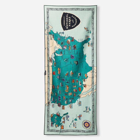 National Parks and Monuments Map Quick Dry Original Towel - Wander Together Outfitters