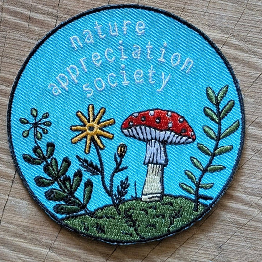 "Nature Appreciation Society" 3" Iron On Embroidered Patch - Wander Together Outfitters