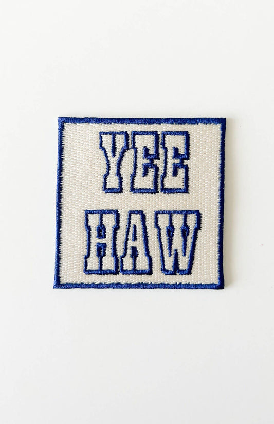 Navy Blue “Yee Haw” Embroidered Iron On Patch Hats & Clothing - Wander Together Outfitters