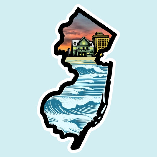 New Jersey & Atlantic City Boardwalk State 3” Vinyl Sticker - Wander Together Outfitters
