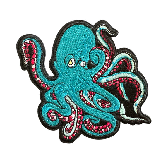 Octopus Embroidered Iron On Patch - Wander Together Outfitters