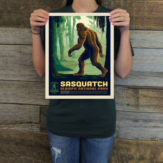 Olympic National Park: Sasquatch (Legends & Monsters) Art Print - Wander Together Outfitters