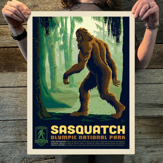 Olympic National Park: Sasquatch (Legends & Monsters) Art Print - Wander Together Outfitters