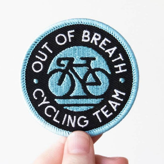 "Out of Breath Cycling Team" Iron On Embroidered Patch - Wander Together Outfitters