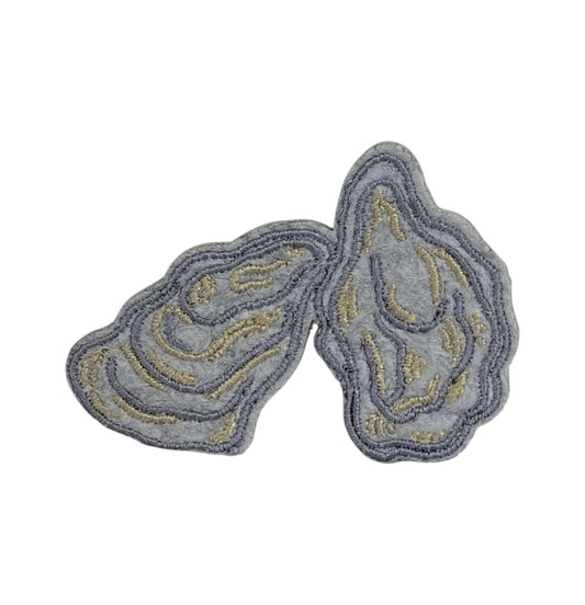 Oyster or Clam Shell, Embroidered Iron On Patches (Various) - Wander Together Outfitters
