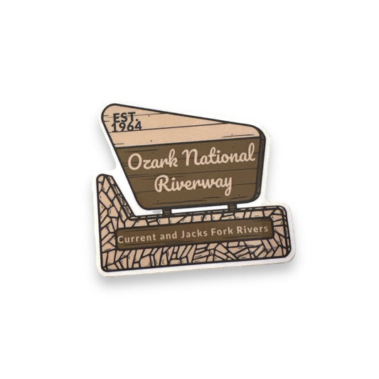 “Ozark National Riverway” Sign Waterproof Vinyl Sticker - Wander Together Outfitters