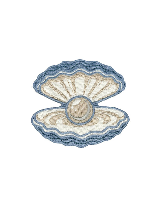 Pearl Oyster Embroidered Coastal Shell Patch - Wander Together Outfitters