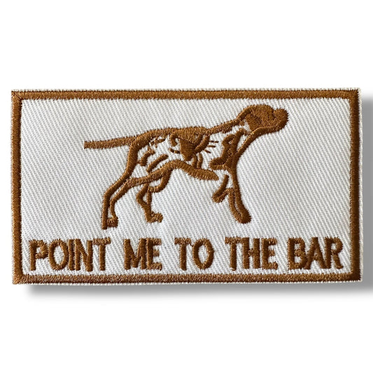 “Point Me To The Bar” Iron On Patch (Bronze) - Wander Together Outfitters